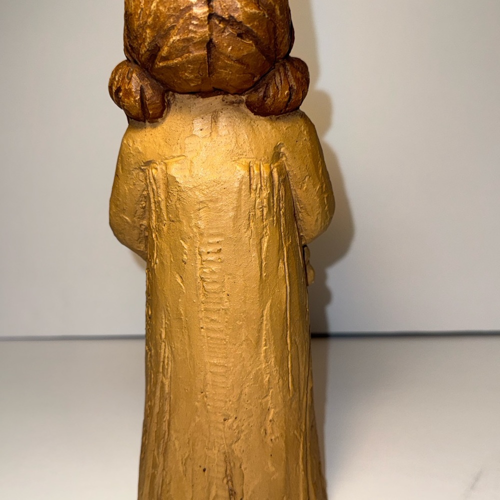 Set of 2 Vintage Lee Bortin Sculptures Girl with hat and Girl with teddy bear - Picture 5 of 13